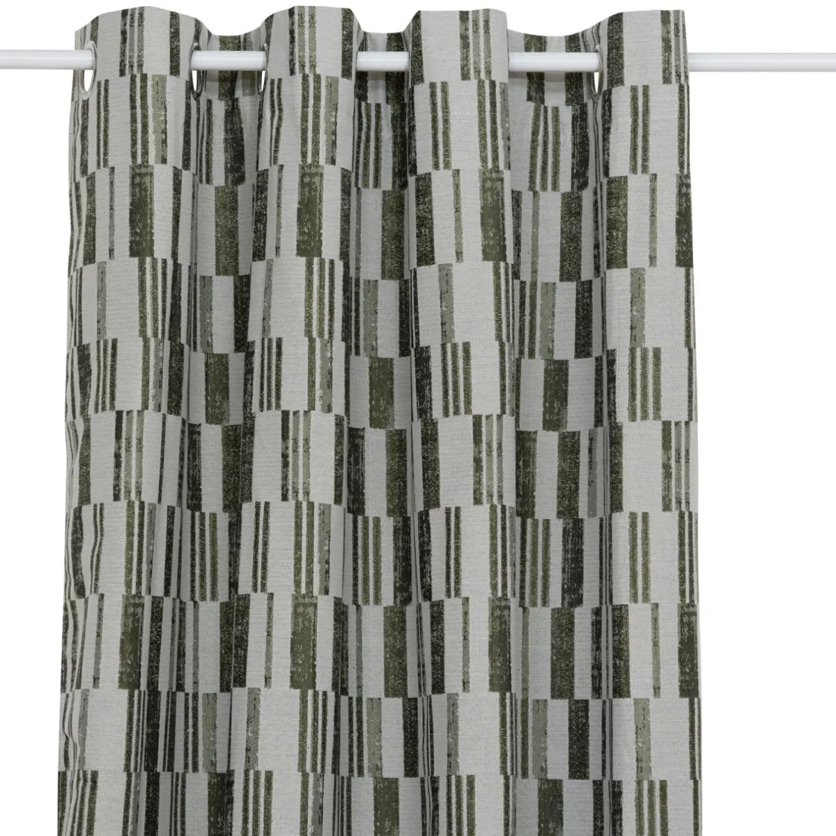 Atmosphera, cru017dateur d'intu017drieur Rideau tissé (140 x 260 cm) Leyna Vert kaki Sale