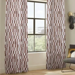 Atmosphera, cru017dateur d'intu017drieur Rideau tissé (140 x 260 cm) Leyna Terracotta New