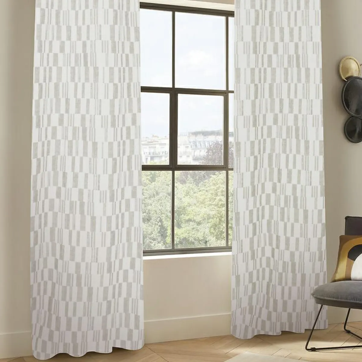 Atmosphera, cru017dateur d'intu017drieur Rideau tissé (140 x 260 cm) Leyna Beige Clearance