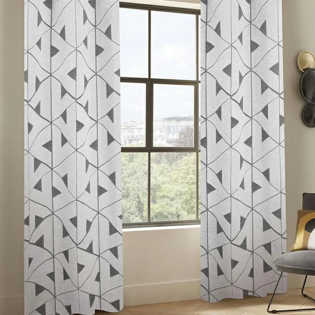 Atmosphera, cru017dateur d'intu017drieur Rideau tissé (140 x 260 cm) Maloé Gris Best