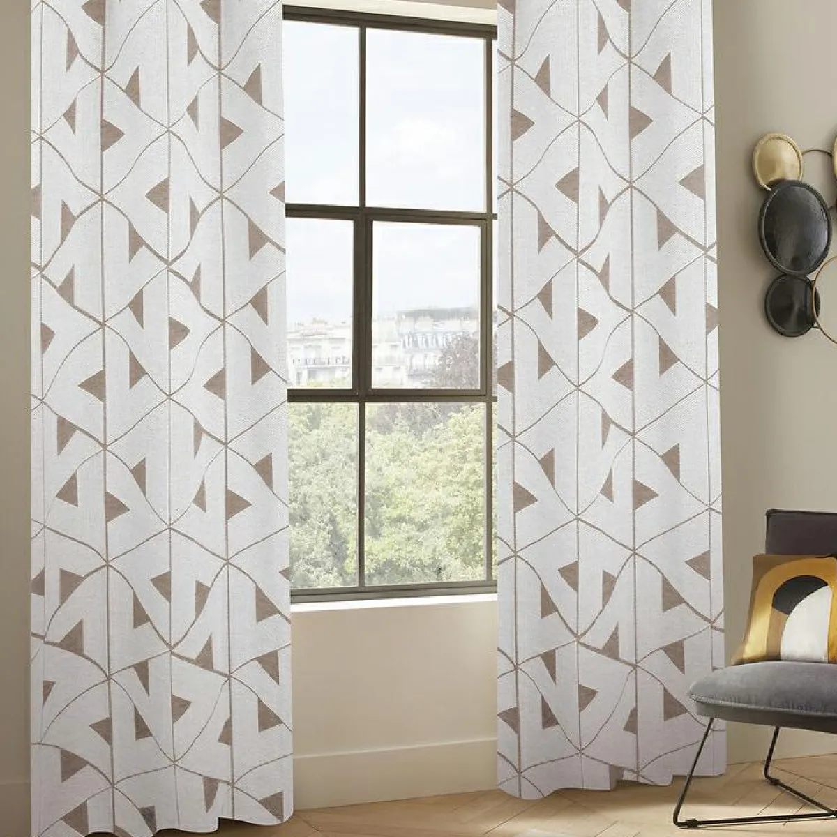 Atmosphera, cru017dateur d'intu017drieur Rideau tissé (140 x 260 cm) Maloé Marron Cannelle Best