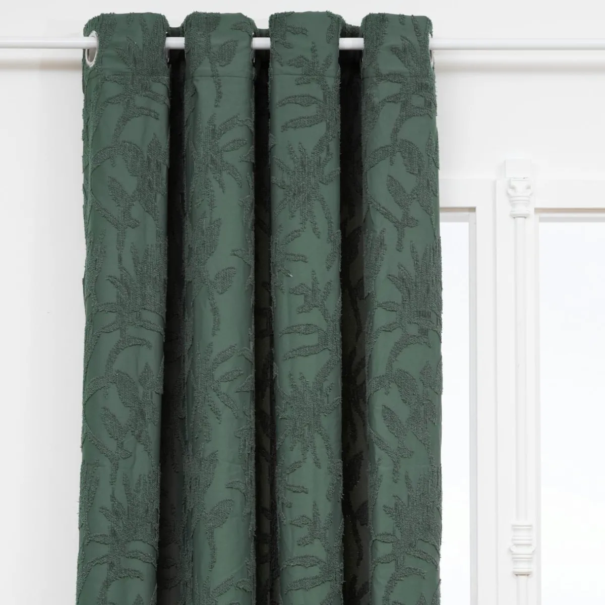Atmosphera, cru017dateur d'intu017drieur Rideau tissé (135 x 260 cm) Willow Vert kaki Sale