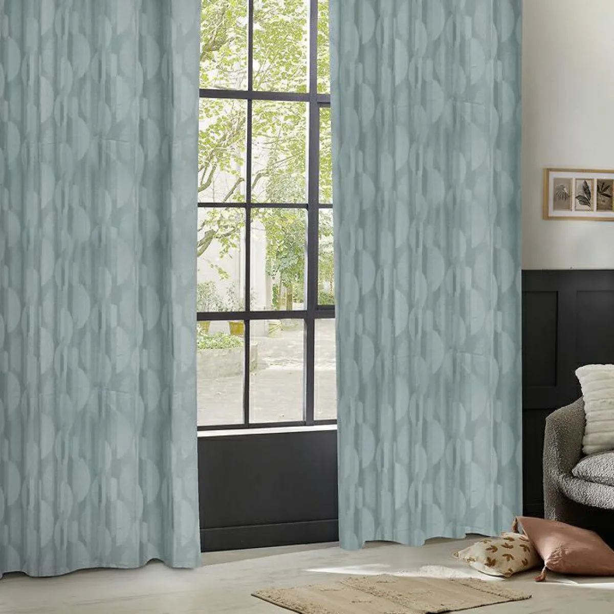 Atmosphera, cru017dateur d'intu017drieur Rideau tissé (140 x 260 cm) Wimbi Bleu Online