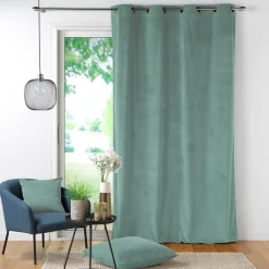 douceur d'intu017drieur Rideau velours (140 x 260 cm) Casual Vert sauge Outlet