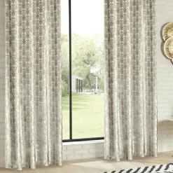 Atmosphera, cru017dateur d'intu017drieur Rideau velours (140 x 260 cm) Luna Ecru