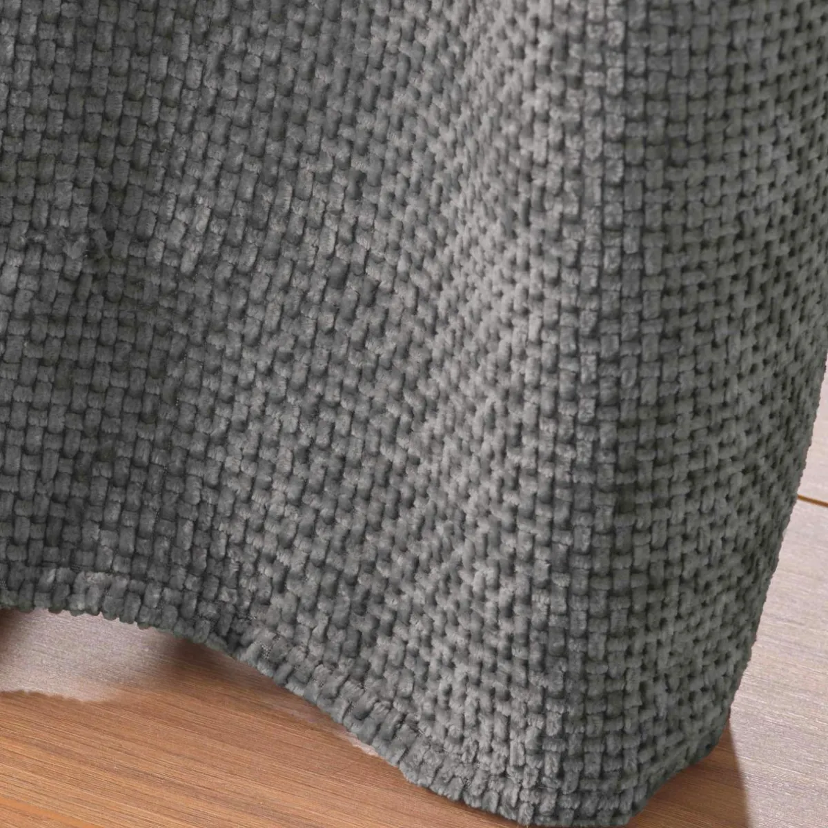 douceur d'intu017drieur Rideau Velours Chenille (140 x 260 cm) Leo Gris Anthracite New