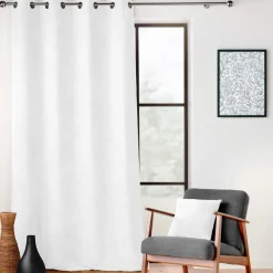 douceur d'intu017drieur Rideau velours chenille (140 x 260 cm) Leo Blanc Discount