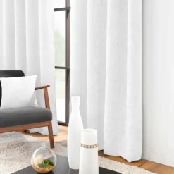 douceur d'intu017drieur Rideau velours chenille (140 x 260 cm) Leo Blanc Discount
