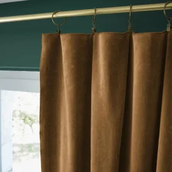 EMINZA Rideau velours de coton ajustable (140 x max 270 cm) Victor Camel Sale