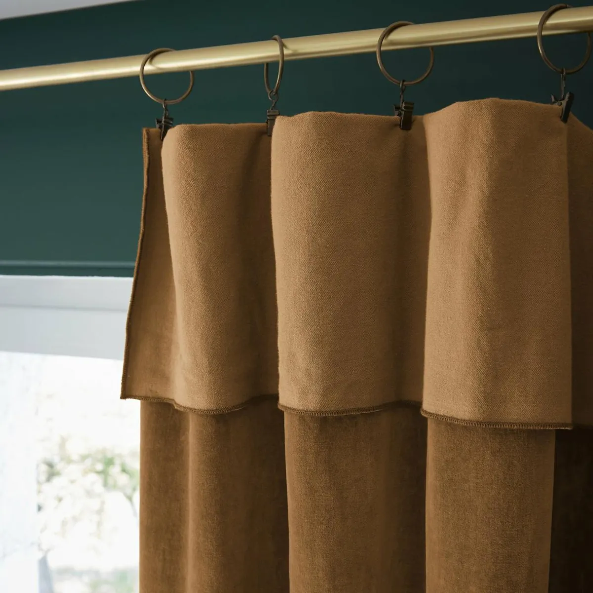 EMINZA Rideau velours de coton ajustable (140 x max 270 cm) Victor Camel Sale