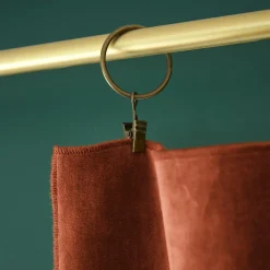 EMINZA Rideau velours de coton ajustable (140 x max 270 cm) Victor Terracotta Hot