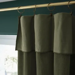 EMINZA Rideau velours de coton ajustable (140 x max 270 cm) Victor thym Vert Discount