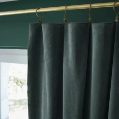 EMINZA Rideau velours de coton ajustable (140 x max 270 cm) Victor Gris ardoise Best