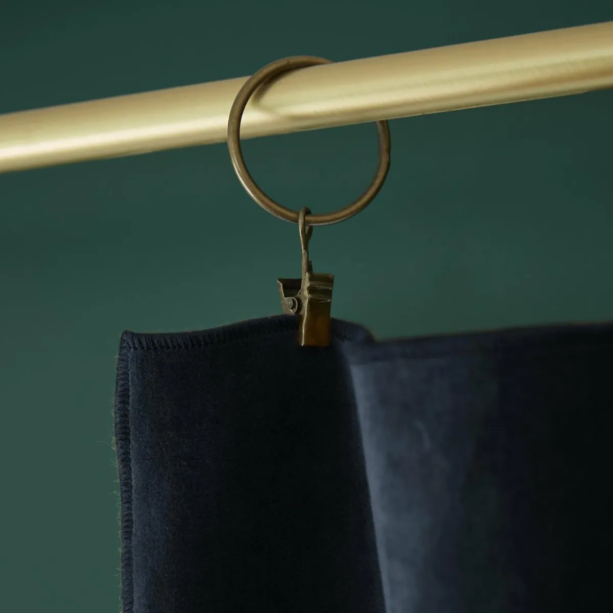 EMINZA Rideau velours de coton ajustable (140 x max 270 cm) Victor Bleu nuit Outlet