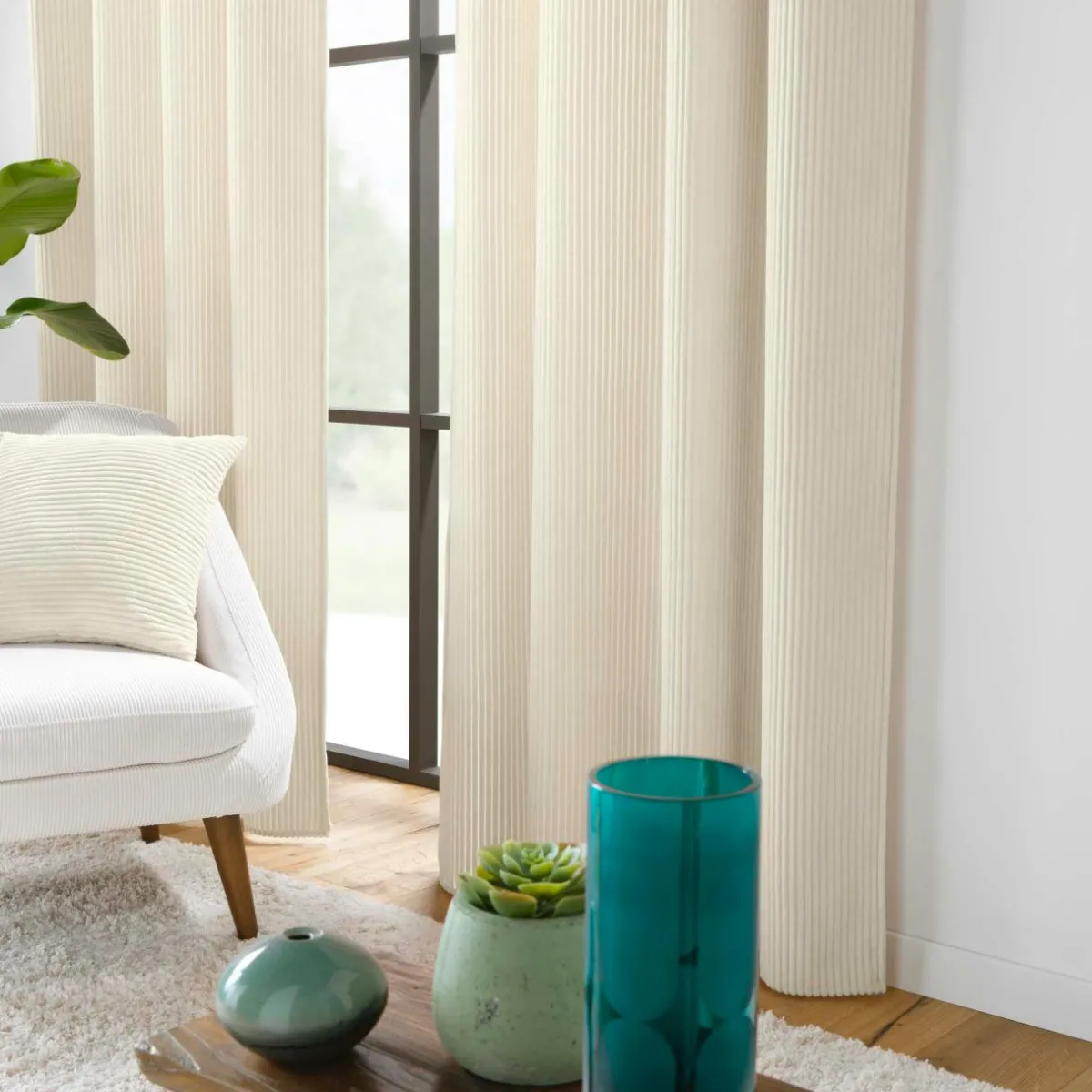douceur d'intu017drieur Rideau velours relief (140 x 260 cm) Nils Ecru Outlet