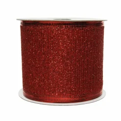 KAEMINGK Ruban décoratif de Noël (2,7 m) pailleté Rouge Hot