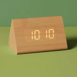 OSTARIA Réveil digital en (7 x H8 cm) Wake up Bois New