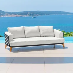 MOBELLIA Salon de jardin aluminium 9 places 12 pcs Monte Carlo Gris anthracite et gris clair Anthracite - Gris Clair Best