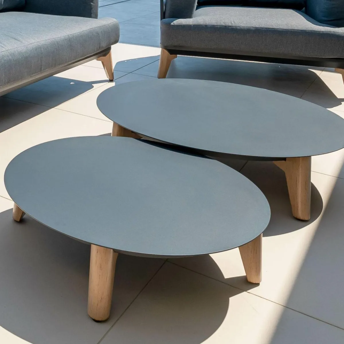 MOBELLIA Salon de jardin aluminium 2 places 3 pcs Monte Carlo Gris Anthracite Online