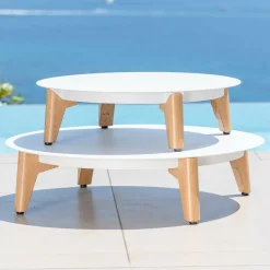 MOBELLIA Salon de jardin aluminium 8 places 6 pcs Monte Carlo Blanc et taupe Blanc - Taupe Clearance