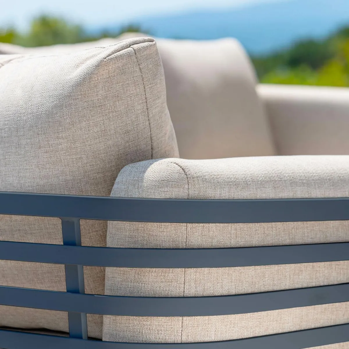 MOBELLIA Salon de jardin aluminium 8 places 6 pcs Monte Carlo Gris anthracite et taupe Anthracite - Taupe Online