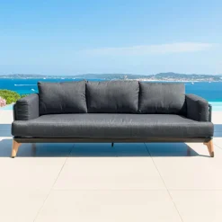 MOBELLIA Salon de jardin aluminium 5 places 4 pcs Monte Carlo Gris Anthracite Sale
