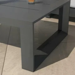 MOBELLIA Salon de jardin aluminium 5 places 4 pcs Elba Gris anthracite et gris clair Anthracite - Gris Clair Sale