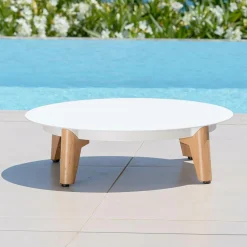 MOBELLIA Salon de jardin aluminium 2 places 3 pcs Monte Carlo Blanc et taupe Blanc - Taupe Hot