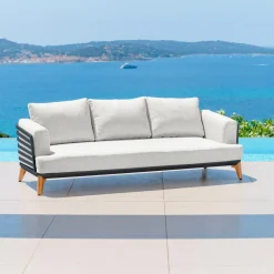 MOBELLIA Salon de jardin aluminium 12 places 8 pcs Monte Carlo Gris anthracite et gris clair Anthracite - Gris Clair New