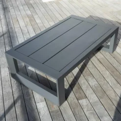 MOBELLIA Salon de jardin aluminium 7 places 5 pcs Elba Gris Anthracite New