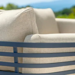 MOBELLIA Salon de jardin aluminium 5 places 5 pcs Monte Carlo Gris anthracite et beige Anthracite - Beige Hot