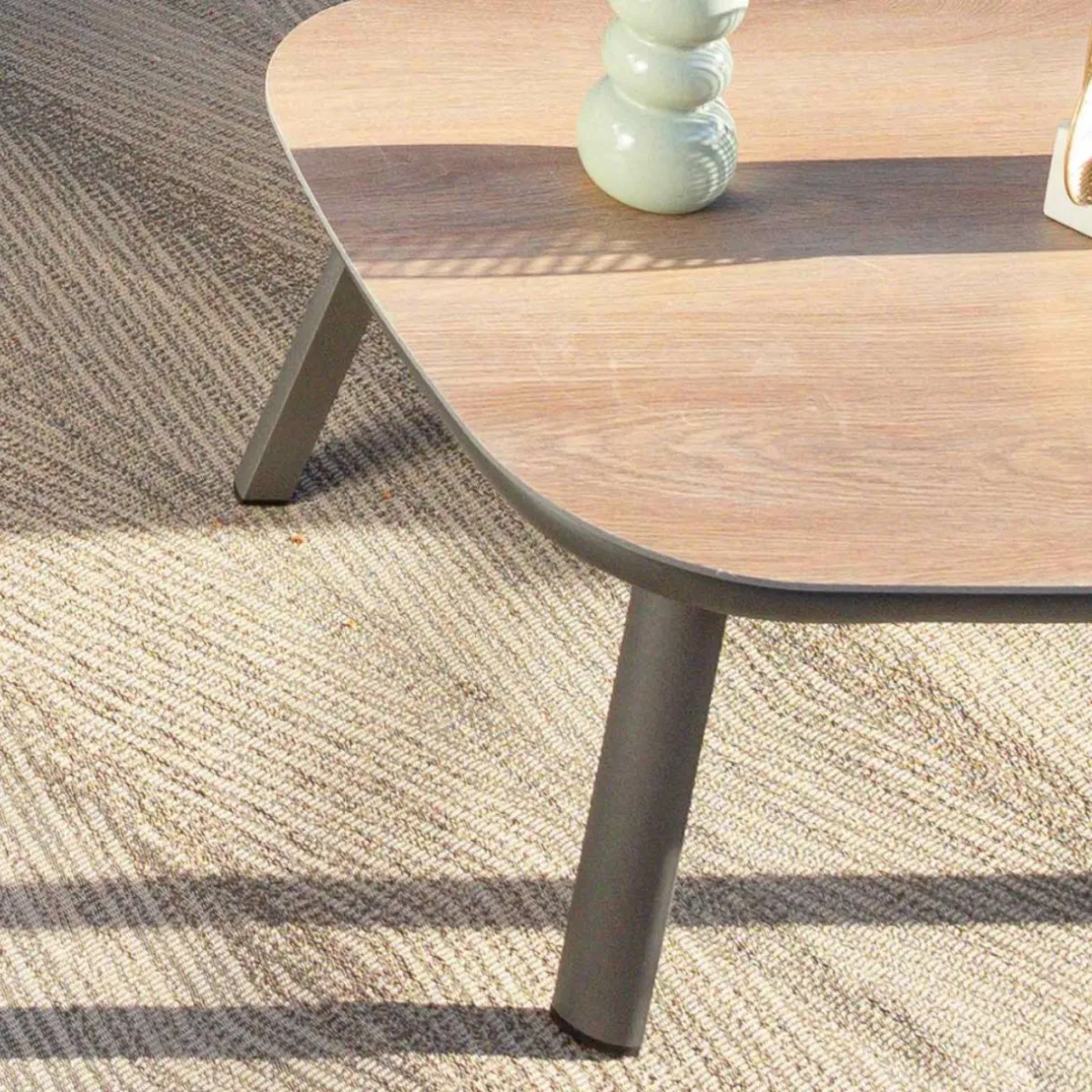 MOBELLIA Salon de jardin en aluminium 2 places 3 pcs Amalfi Gris Anthracite Discount