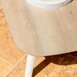 MOBELLIA Salon de jardin en aluminium 2 places 3 pcs Amalfi Blanc et taupe Blanc - Taupe Clearance