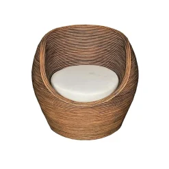 MOBELLIA Salon de jardin en rotin 5 places Trinidad beige Naturel New