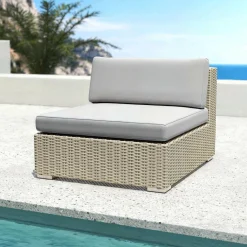 MOBELLIA Salon de jardin en résine tressée 4 places 5 pcs Palma Gris Tresse Gris - Gris Best