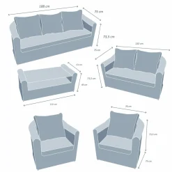 MOBELLIA Salon de jardin en résine tressée 7 places 5 pcs Calvi Sepia et gris foncé Tressé Sepia - Anthracite Best