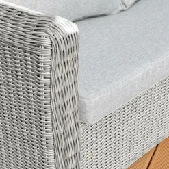 MOBELLIA Salon de jardin en résine tressée 4 places 4 pcs Calvi Gris et gris clair Tressé Gris - Gris clair Clearance