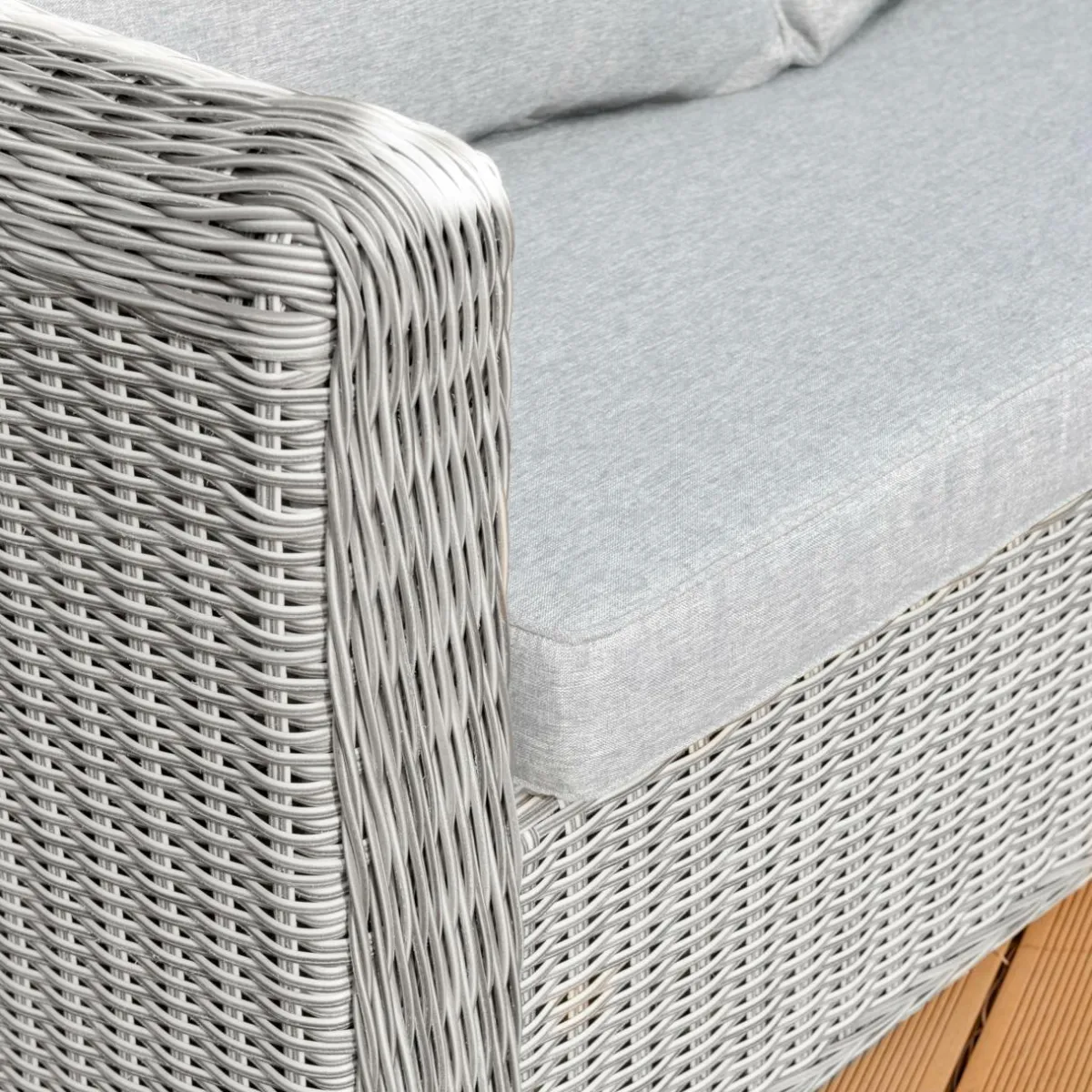 MOBELLIA Salon de jardin en résine tressée 7 places 5 pcs Calvi Gris et gris clair Tressé Gris - Gris clair Best