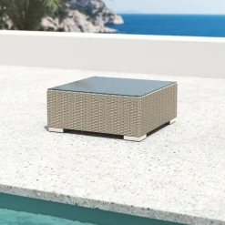 MOBELLIA Salon de jardin en résine tressée 2 places 3 pcs Palma Gris et taupe Tressé Gris - Taupe Online