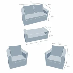 MOBELLIA Salon de jardin en résine tressée 4 places 4 pcs Calvi Gris et gris foncé Tressé Gris - Anthracite Discount