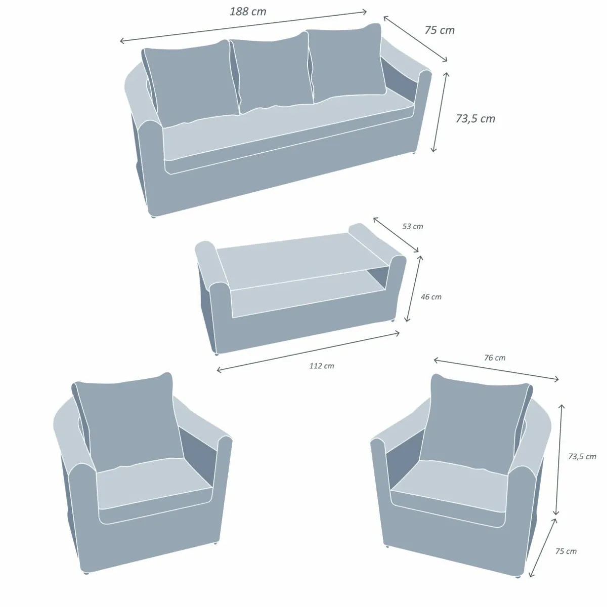 MOBELLIA Salon de jardin en résine tressée 5 places 4 pcs Calvi Sepia et taupe Tressé Sepia - Taupe Discount
