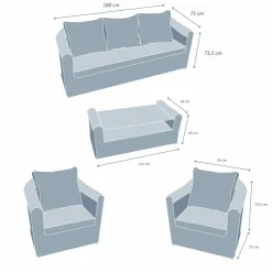 MOBELLIA Salon de jardin en résine tressée 5 places 4 pcs Calvi Gris et taupe Tressé Gris - Taupe New