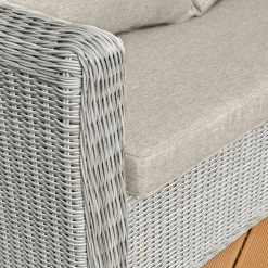 MOBELLIA Salon de jardin en résine tressée 5 places 4 pcs Calvi Gris et taupe Tressé Gris - Taupe New