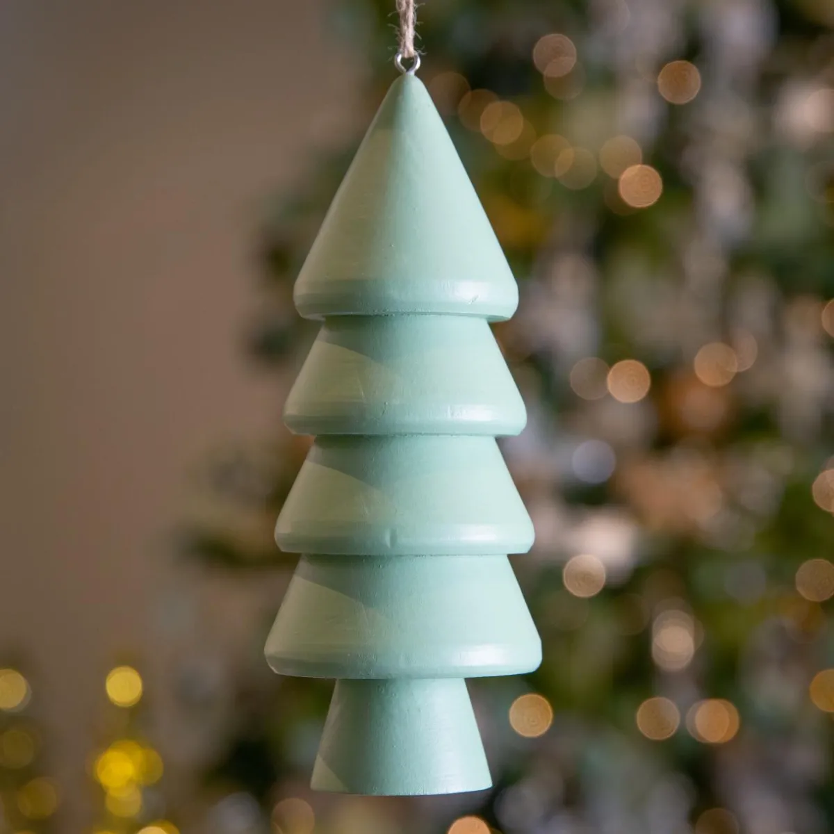 KAEMINGK Sapin à suspendre en bois (H15 cm) Harmonie Menthe blanche Vert menthe Best