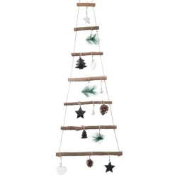 KAEMINGK Sapin à suspendre en bois (H90 cm) Décoré Naturel Outlet