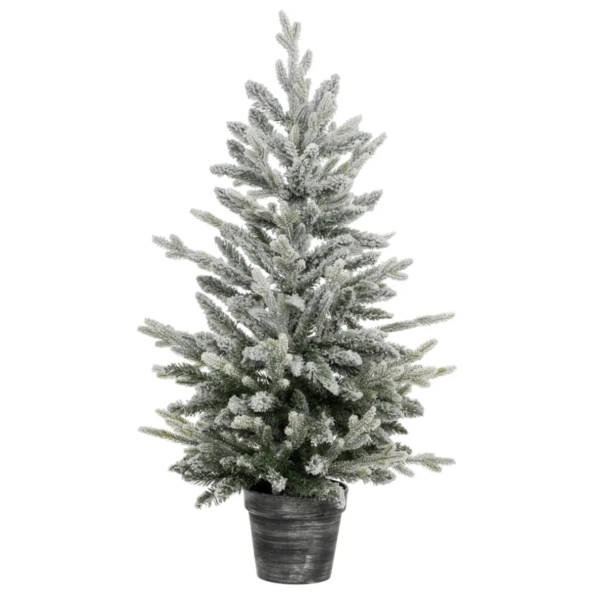 FEERIC LIGHTS Sapin artificiel de Noël en pot (H100 cm) Frosty Vert enneigé Sapin enneigé Hot