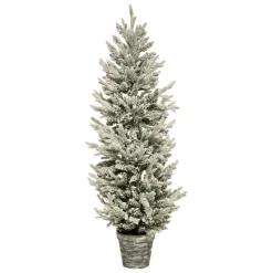 JJA Sapin artificiel de Noël en pot (H150 cm) Frosty Vert enneigé Sapin enneigé Best