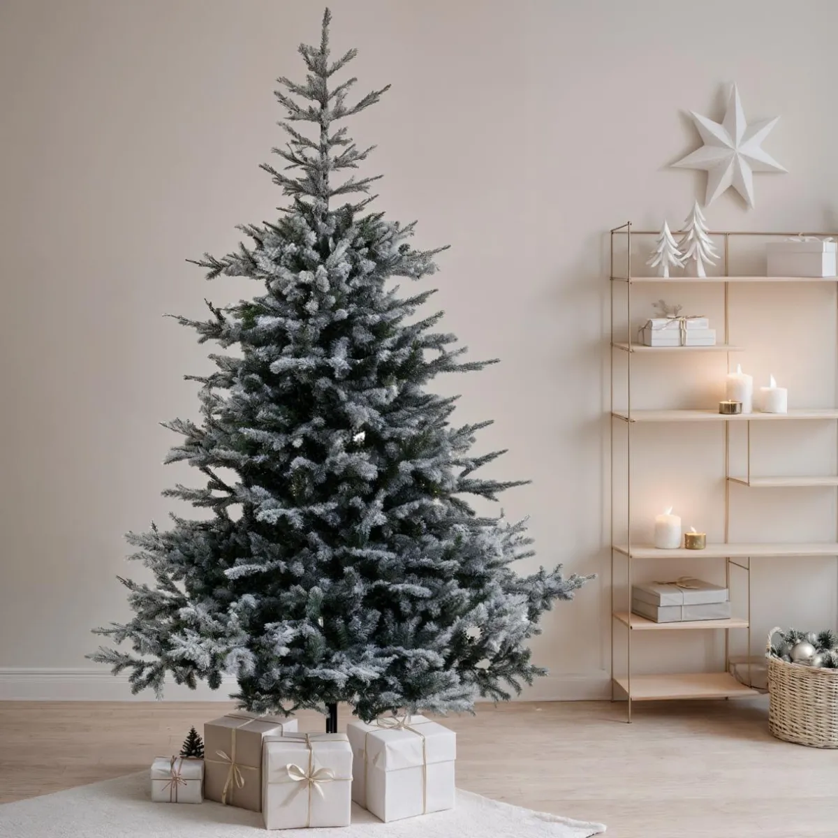 EMINZA Sapin artificiel de Noël (H240 cm) Glorious Vert enneigé Sapin enneigé New