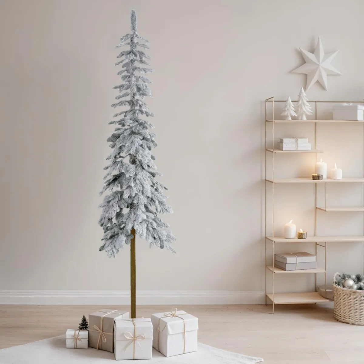 EMINZA Sapin artificiel de Noël (H210 cm) Sierra Vert enneigé Sapin enneigé New