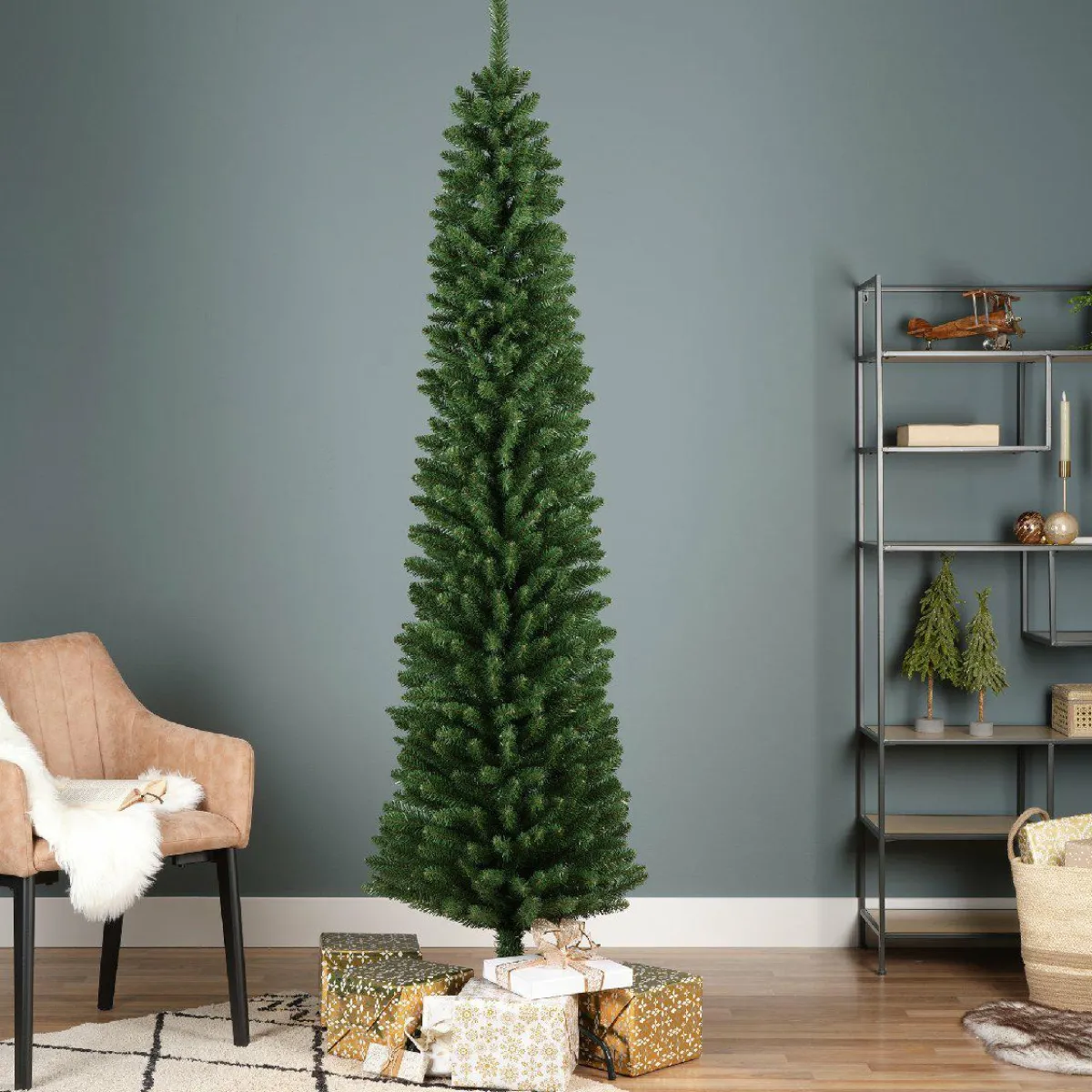EMINZA Sapin artificiel de Noël (H240 cm) Narrow Vert sapin Sapin vert Outlet